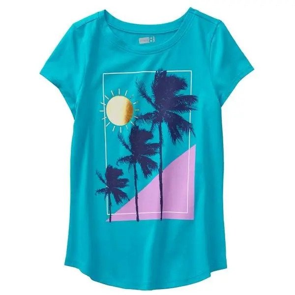 Imagen de Remeras Mangas Cortas Crazy8 Algodón Palmeras Verano Niños Turquesa Xl Liso