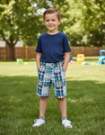 Imagen de Short Bermuda Parches Crazy8 Algodón Bebes Niños Verano Celeste Rayas 5t