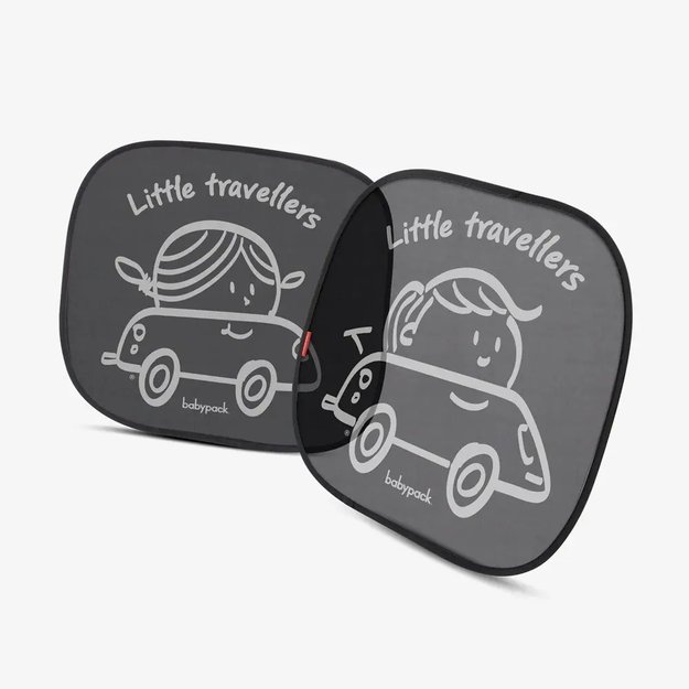 Imagen de Parasoles x2 negros para auto con ventosa babypack