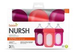 Imagen de Pack X 3 Mamadera anticólico Boon, con bolsa y tetina de silicona 8oz (236 Ml)-fucsia