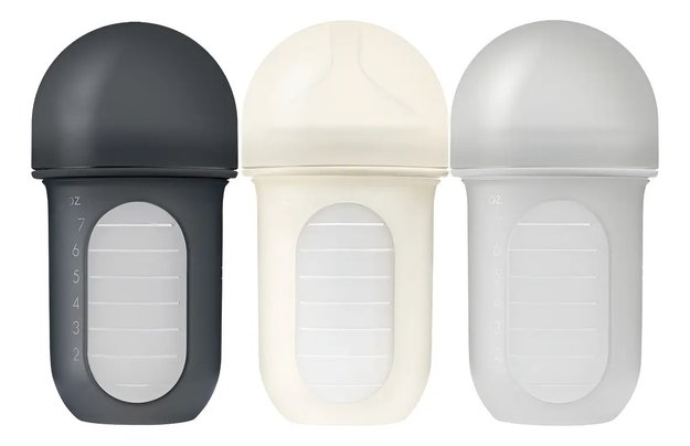 Imagen de Pack X 3 Mamadera anticólico Boon, con bolsa y tetina de silicona 8oz (236 Ml)