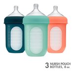 Imagen de Pack X 3 Mamadera anticólico Boon, con bolsa y tetina de silicona 8oz (236 Ml)