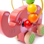 Imagen de Juego de elefante en madera de arrastre y motricidad fina Bigjigs