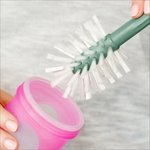Imagen de Set Cepillos Limpiamemas Con Recipiente escurridor Boon - Marrón