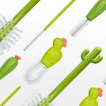 Imagen de Set Cepillos Limpiamemas Con Recipiente escurridor Boon - BLANCO