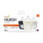 Imagen de Pack X 3 Mamadera Boon anticólico con bolsa y tetina de silicona 4oz (118 Ml)-Beige
