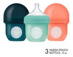 Imagen de Pack X 3 Mamadera Boon anticólico con bolsa y tetina de silicona 4oz (118 Ml)-nordico