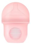 Imagen de Pack X 3 Mamadera Boon anticólico con bolsa y tetina de silicona 4oz (118 Ml)-Rosa