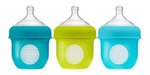 Imagen de Pack X 3 Mamadera Boon anticólico con bolsa y tetina de silicona 4oz (118 Ml)-azul
