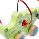 Imagen de Juego cocodrilo de madera de arrastre y motricidad fina Bigjigs