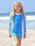Imagen de Remera Manga Larga Surf Protección Uv Playa Piscina Agua - azul splash - Turquesa - 6 a 7 años