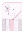 Imagen de Toalla Con Capucha Mas 5 Babitas Toallitas De Cola Bebes Unicornio