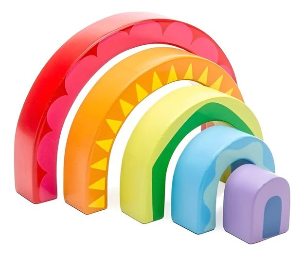 Imagen de Juguete apilable Tunel Arcoiris madera