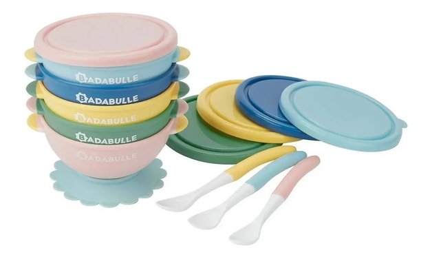 Imagen de Pack X3 bowls 330ml con cucharas y base antideslizante