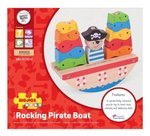 Imagen de Barco pirata de madera, juego apilable y de equilibrio Bigjigs