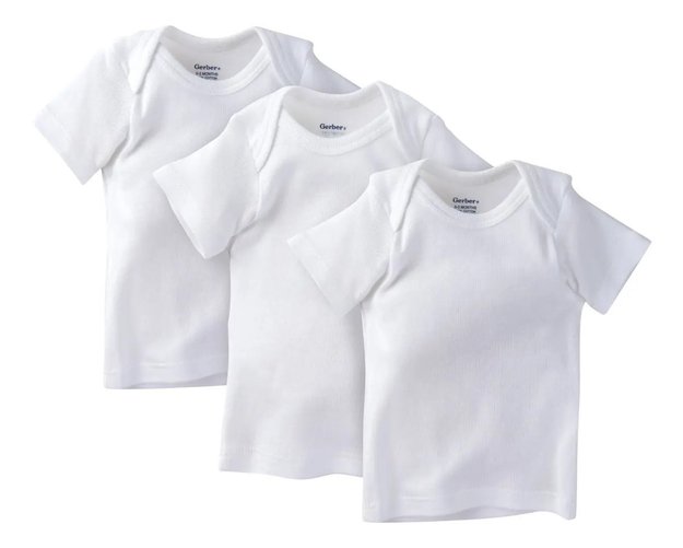 Imagen de Set x3 remeras manga corta blancas Gerber 24m