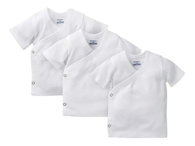 Imagen de Set x3 remeras manga corta blancas Gerber  0-3m