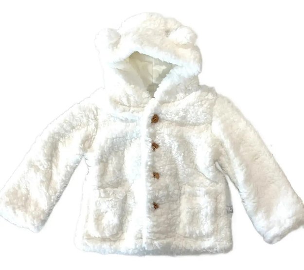 Imagen de Campera Abrigo Tapado Corderito Osito Peluche Invierno Bebes Blanco 4 (36 A 42 Meses)