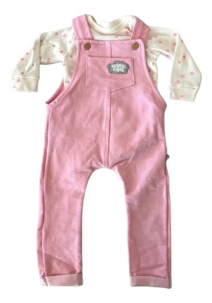 Imagen de Enterito Largo Algodón Baby Gut Bebés C/ Remera Mangas Larga Rosa 36 A 42 Meses