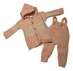 Imagen de Conjunto Jardinera Y Saco Con Capucha Tejidos A Mano Bebes  0 A 3 Meses