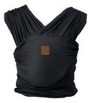 Imagen de Fular Portabebes Marsupio Tela Sling Bebes 0-14kg Kikkaboo Negro Liso Universal