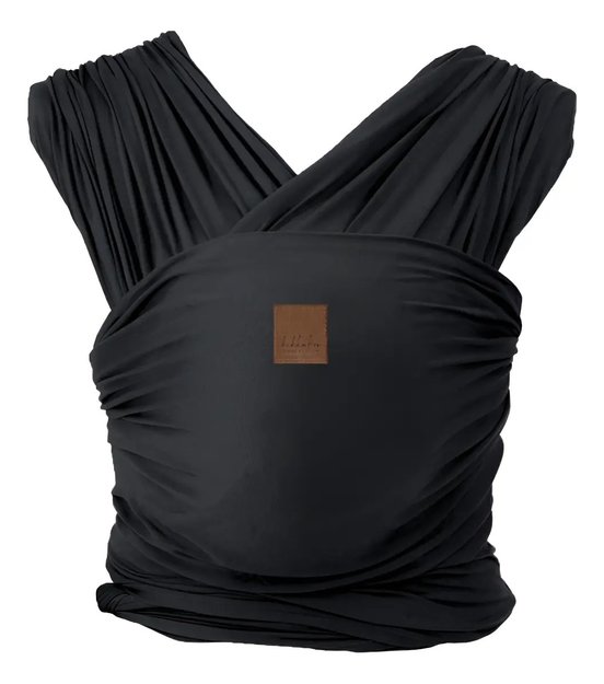Imagen de Fular Portabebes Marsupio Tela Sling Bebes 0-14kg Kikkaboo Negro Liso Universal