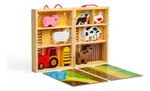 Imagen de Juego de granja en madera completo y portable Bigjigs