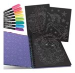Imagen de Libro para colorear con hojas negras Nebulous Stars Coralia