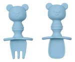 Imagen de Set Cubiertos Silicona Primeras Comidas Osito azul