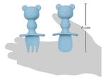 Imagen de Set Cubiertos Silicona Primeras Comidas Osito azul