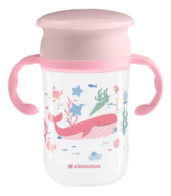 Imagen de Vaso de entrenamiento Kikkaboo 360º, 300 Ml - Rosa Claro Pink