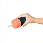 Imagen de Vaso con tapas silicona y sorbitos reutilizables 6pcs nordico