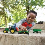 Imagen de Tractor John Deere 6410 a escala 1:32 con remolque y disco de alas.