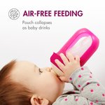 Imagen de Mamadera Anticolico Bolsa Tetina Silicona Para Bebes 3m Fucsia