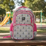 Imagen de Mochilas Infantil Grande Escolar Bolsillos Tamaño 46x30x15cm - Gris - Anclas