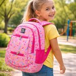 Imagen de Mochilas Infantil Grande Escolar Bolsillos Tamaño 46x30x15cm - Rosa - confetti