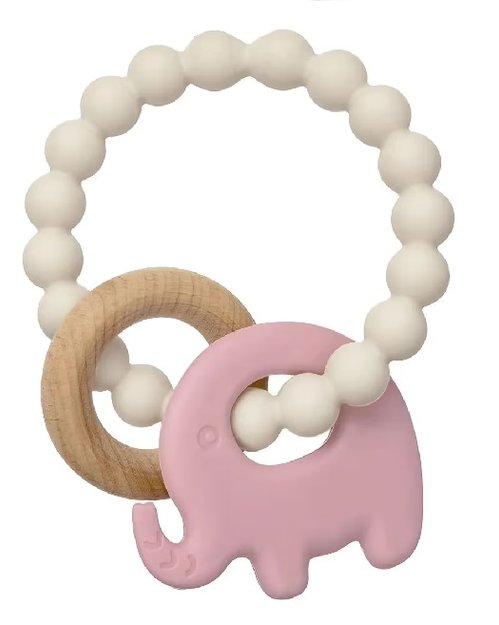 Imagen de Mordillo silicona Bambu - elefante rosa