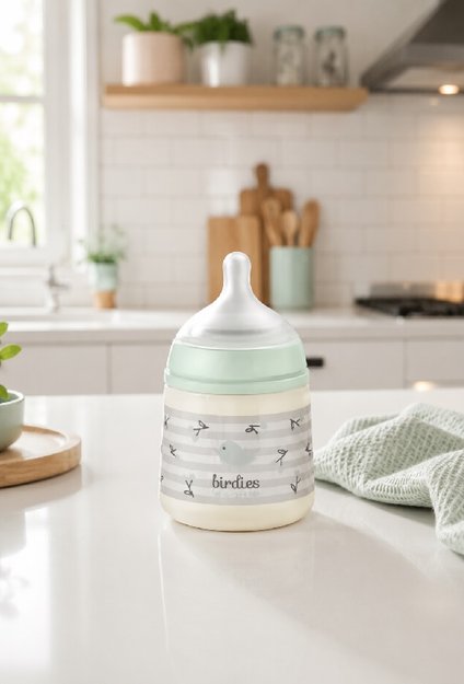 Imagen de Mamadera tetina fisiologica anticólico 150ml 0m+ Suavinex Agua Birdies
