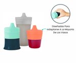 Imagen de Vaso con 3 boquillas tapas de silicona ajustable antivuelco Boon