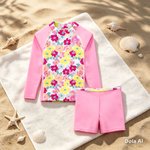 Imagen de Traje De Baño Playa Piscina Agua Protección Uv Calza Remera Rosa Chicle 11 A 12 Años
