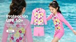 Imagen de Traje De Baño Playa Piscina Agua Protección Uv Calza Remera Rosa Chicle 11 A 12 Años