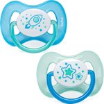 Imagen de Packx2 Chupetes Nocturno 6-18m Cohete/Estrella
