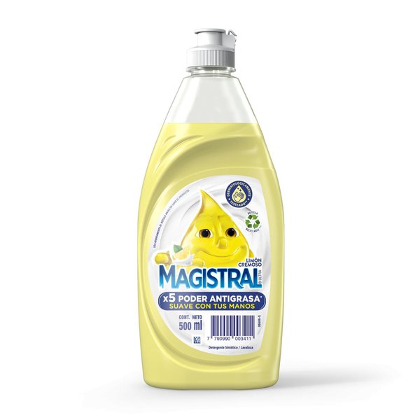 Imagen de MAGISTRAL DETERGENTE LIMON CREMOSO BOTELLA X5 PODER ANTIGRASA 500 ML