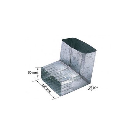 Imagen de Codo chapa galv. Nº 30 facetados rect. plano 2x4 90º