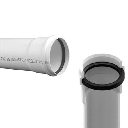 Imagen de Caño PVC TIGRE cloacal J. Elástica diám 63 mm x 1m 11106315