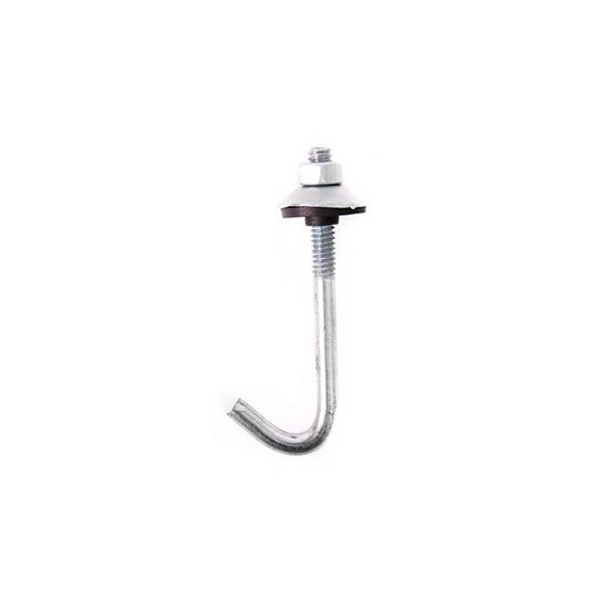 Imagen de Gancho «J» d=1/4 x 80mm galvan. con tca. con arandelas
