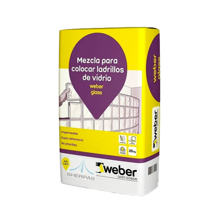Imagen de Mortero adhesivo blanco WEBER Tec Glass x 25 kg.