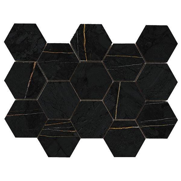 Imagen de Malla MISIONES RV1022 Hexaglar Black Arabia 30 x 30