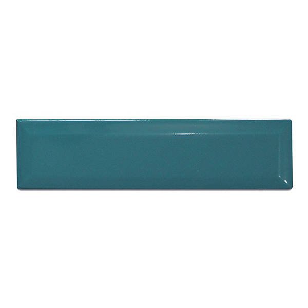 Imagen de Caja 22 un. Cerámica PIU biselada Petroleo brick 7,5x30 cm.
