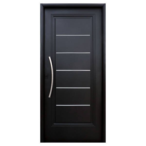 Imagen de Puerta NEXO Acero SemiP. Negra c/barral 0.88m x 2.05m Der -S100D